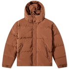 Represent Men's Nylon Hooded Puffer Jacket in Dark Brown