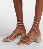 Rene Caovilla Cleo crystal-embellished satin sandals