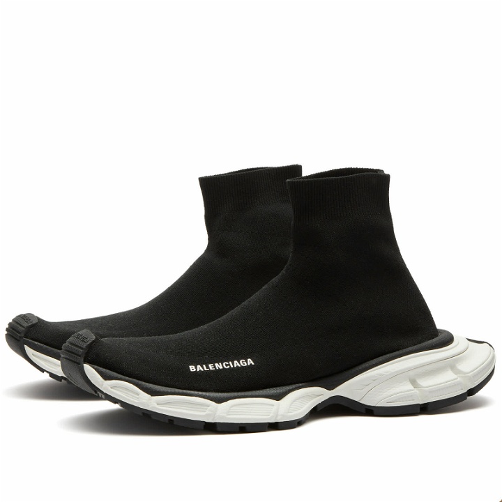 Photo: Balenciaga Men's 3XL Speed Runner Sneakers in Black/White