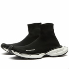 Balenciaga Men's 3XL Speed Runner Sneakers in Black/White