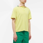 Maison Kitsuné Men's Tonal Fox Head Patch Polo Shirt in Lemon