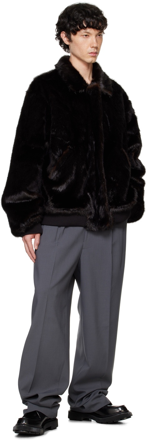 The Frankie Shop Brown Scott Faux-Fur Bomber Jacket
