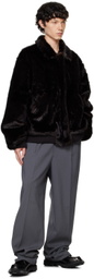 The Frankie Shop Brown Scott Faux-Fur Bomber Jacket