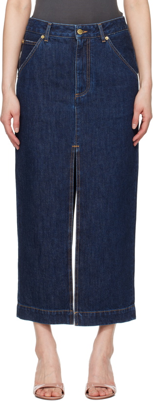 Photo: DARKPARK Blue Erika Denim Midi Skirt
