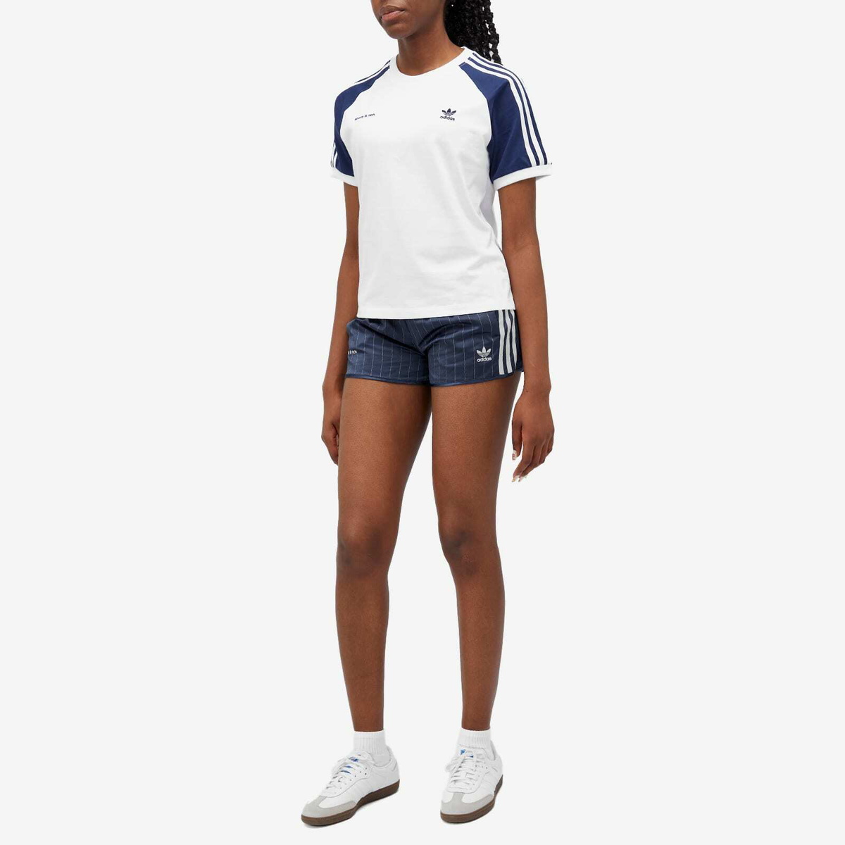 adidas x Sporty & Rich Track Shorts Baby Blue/Cream Size 2XS