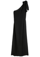 Lisa Marie Fernandez One Shoulder Fine-knit Maxi Sarong Dress Black