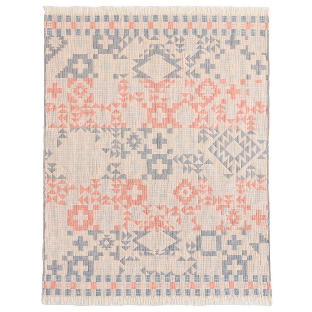 Pendleton Fringed Cotton Throw in Blue Ridge 