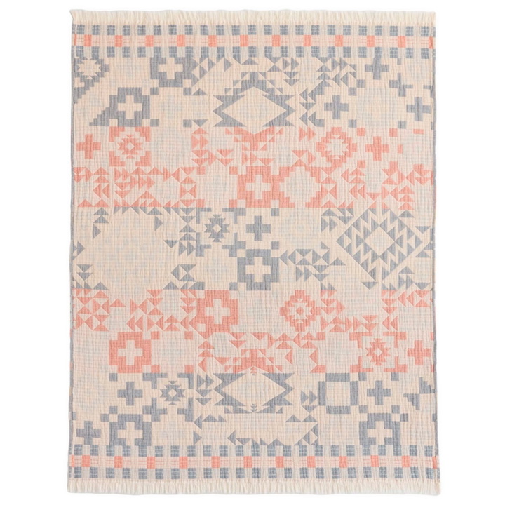 Photo: Pendleton Fringed Cotton Throw in Blue Ridge 