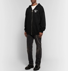Vetements - Oversized Logo-Print Fleece-Back Cotton-Jersey Zip-Up Hoodie - Men - Black