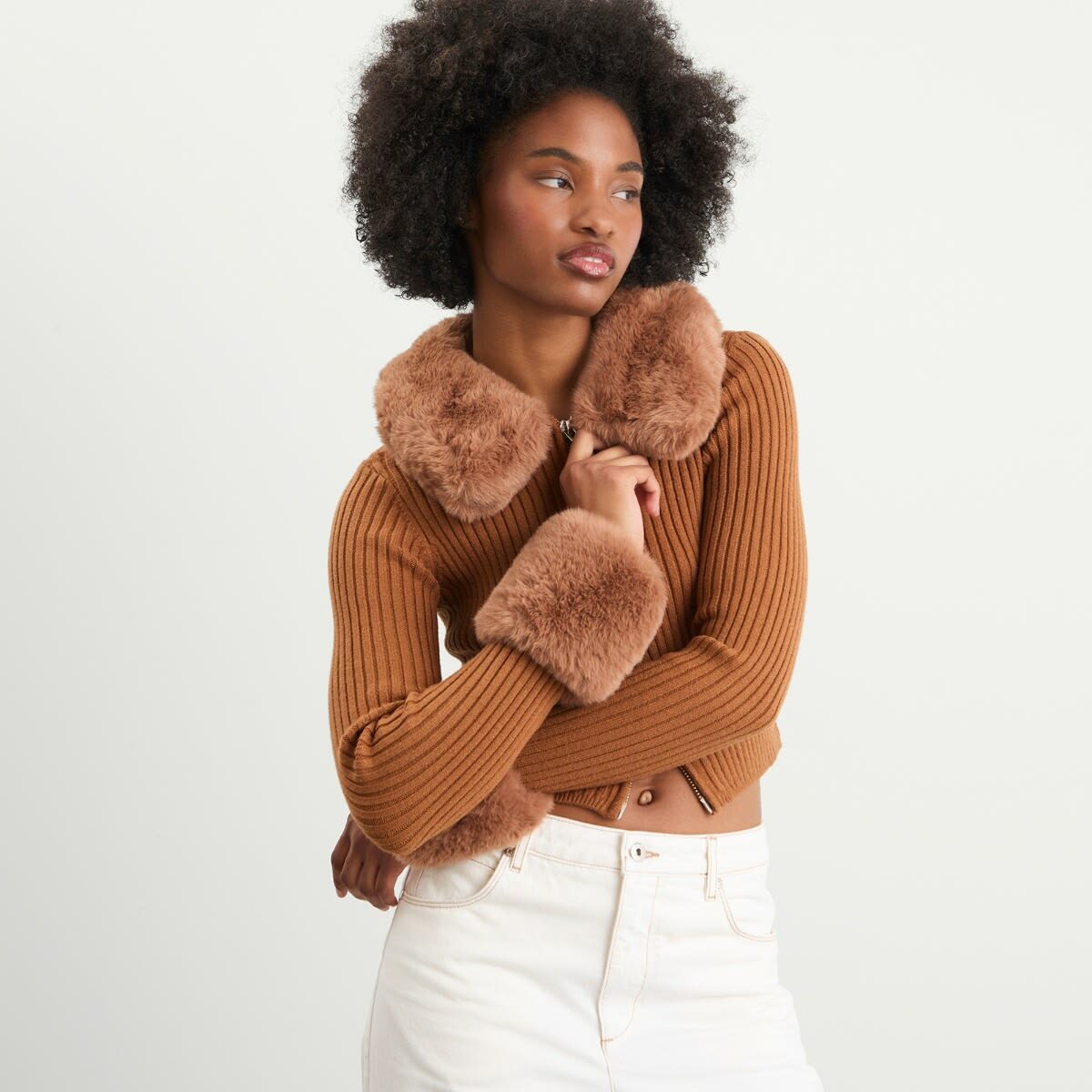 House Of Sunny Women's Peggy Cardigan in Toffee