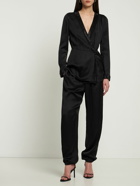 GIORGIO ARMANI - Fluid Silk Satin Wide Pants