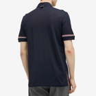Thom Browne Men's Lightweight Textured Cotton Polo Shirt in Navy