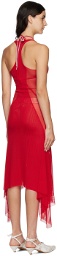 Kathryn Bowen SSENSE Exclusive Red Godet Midi Dress