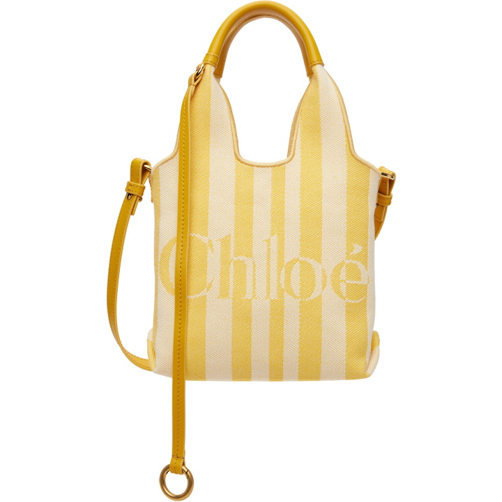 Photo: Chloé Yellow & Off-White Mini 'Chloé' Stripy Tote