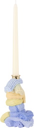 James Shaw Blue & Yellow Plastic Baroque Candle Holder
