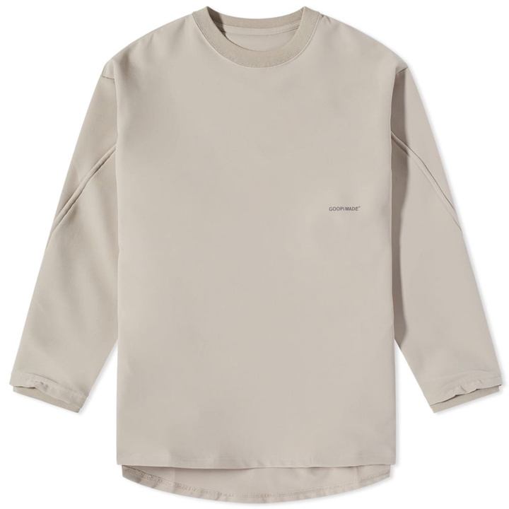 Photo: GOOPiMADE Men's LWN-01 Fixation Logo Wide Crew Sweat in Cream