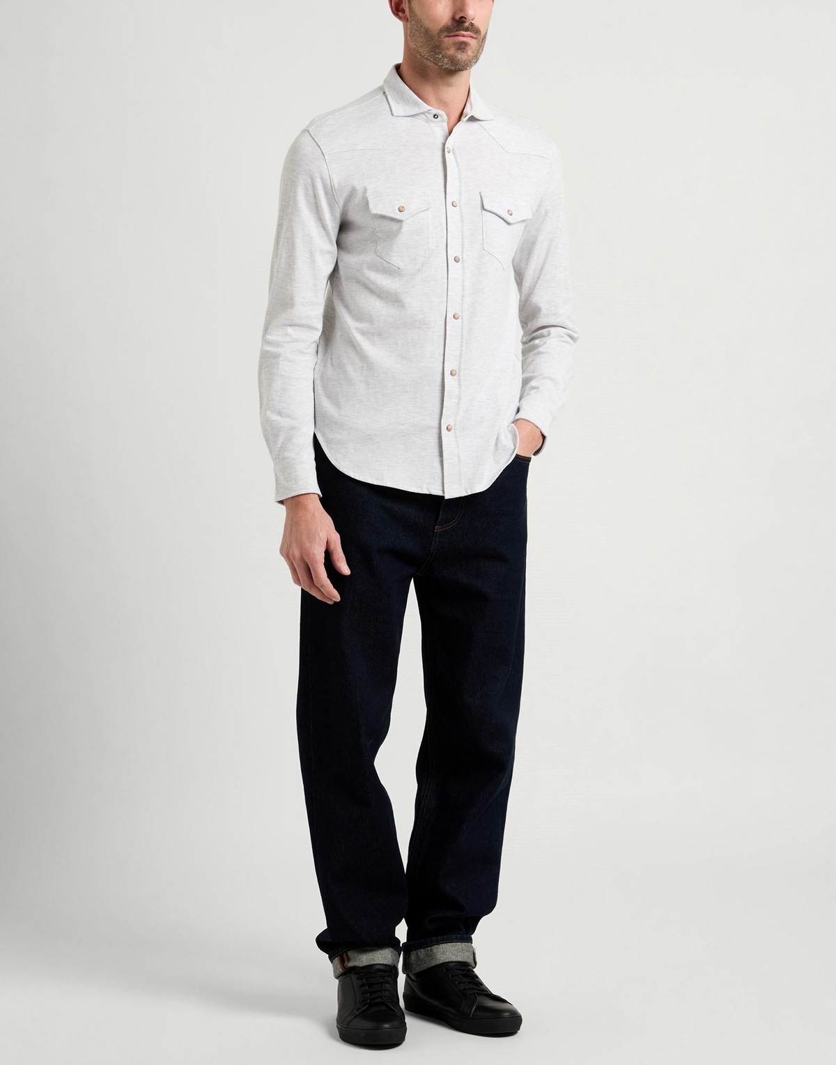 Eleventy Mens Shirt Light in Grey