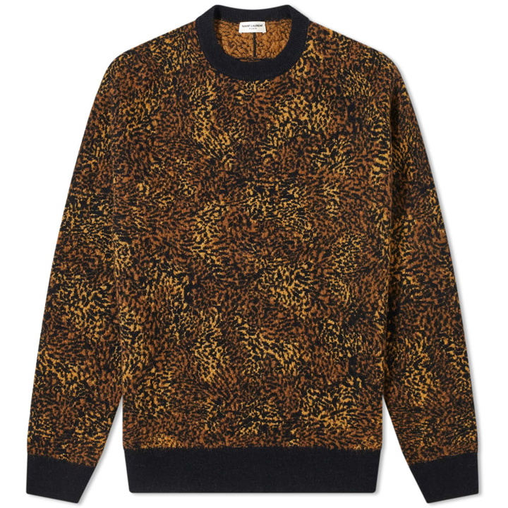 Photo: Saint Laurent Men's Leopard Crew Knit in Camel