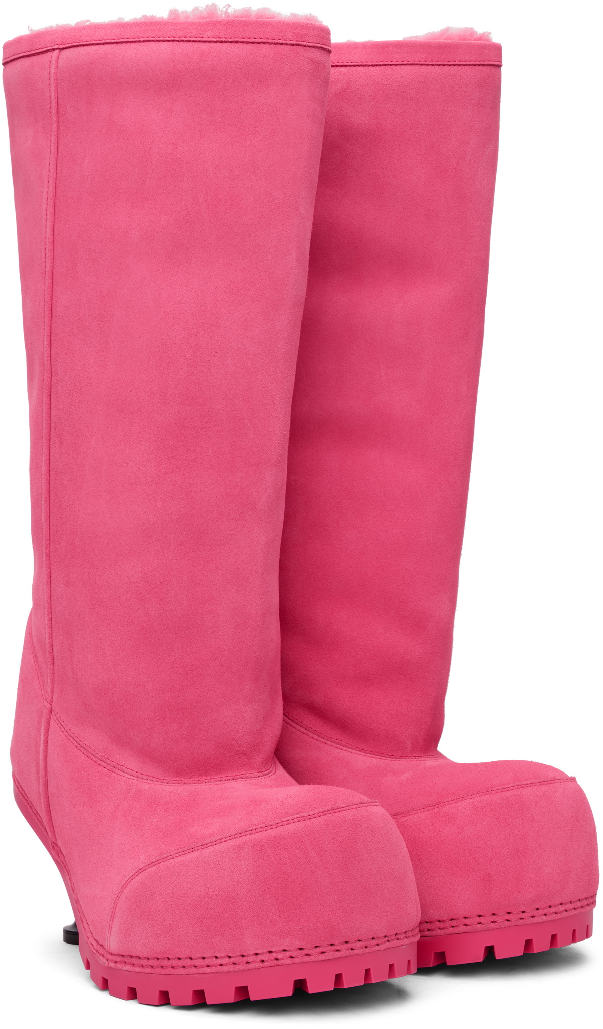 Balenciaga Pink Alaska Fur Tall Boots Balenciaga
