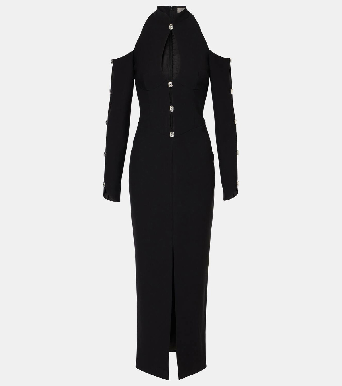 Rasario Crystal-embellished crêpe midi dress