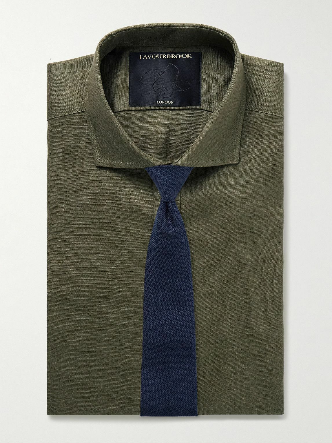 Favourbrook - Bridford Cutaway-Collar Linen Shirt - Green
