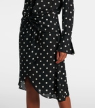 Nina Ricci Polka-dot gathered midi dress
