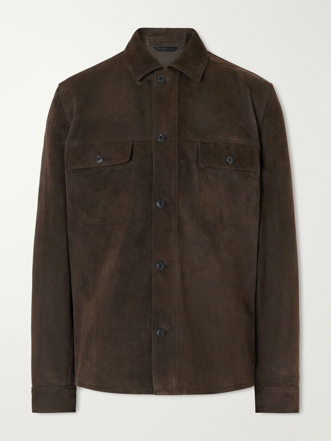 Sunspel - Suede Overshirt - Brown