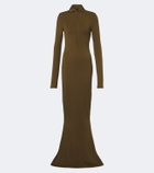 Mugler Wool-blend jersey polo dress
