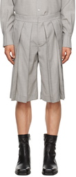 Steven Passaro Gray Pleated Shorts