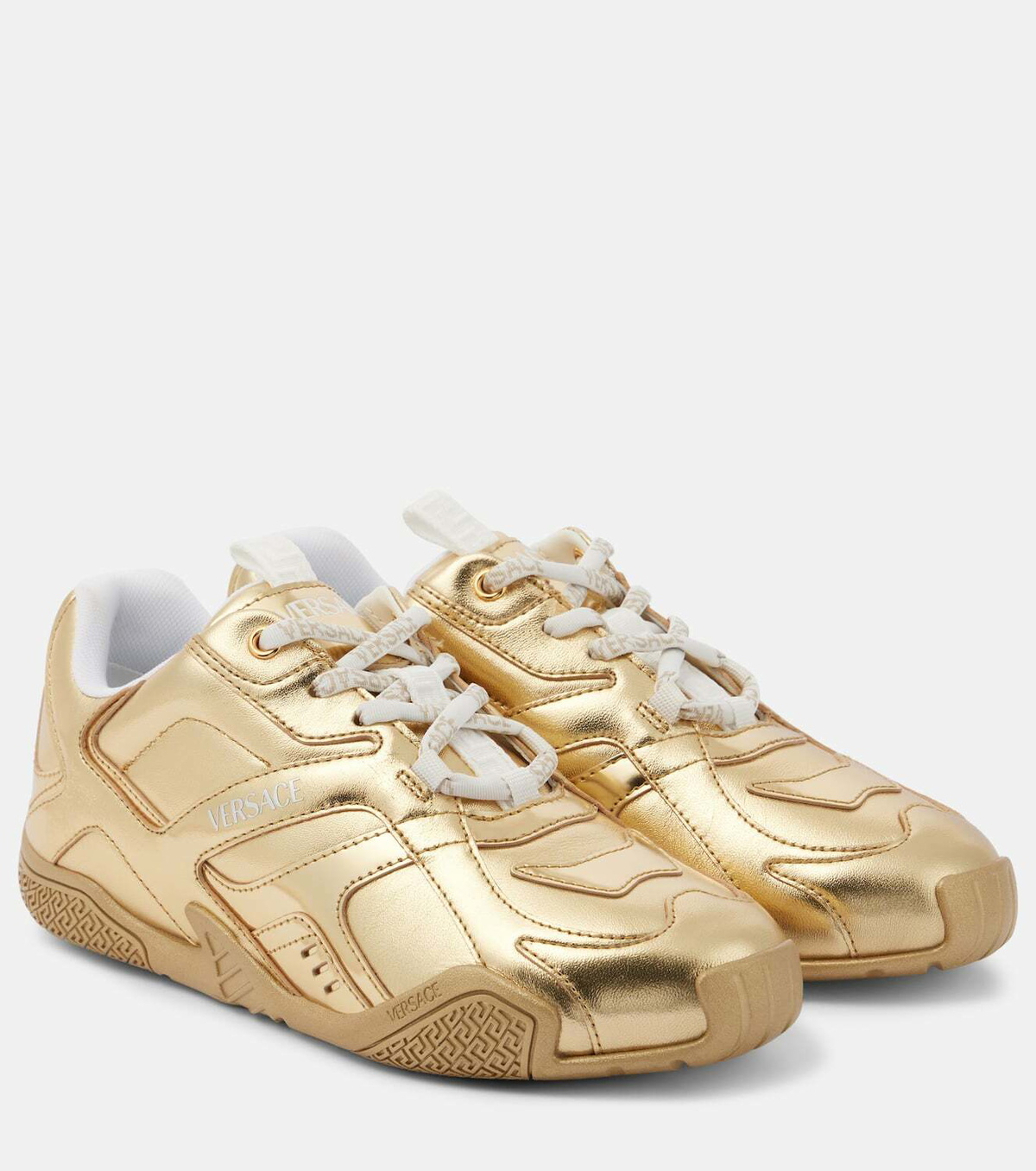 Versace Galaxia metallic leather sneakers