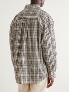 FrizmWORKS - Striped Crinkled Cotton-Blend Shirt - Gray