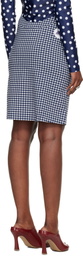 Jean Paul Gaultier Navy & White 'The Curved' Midi Skirt