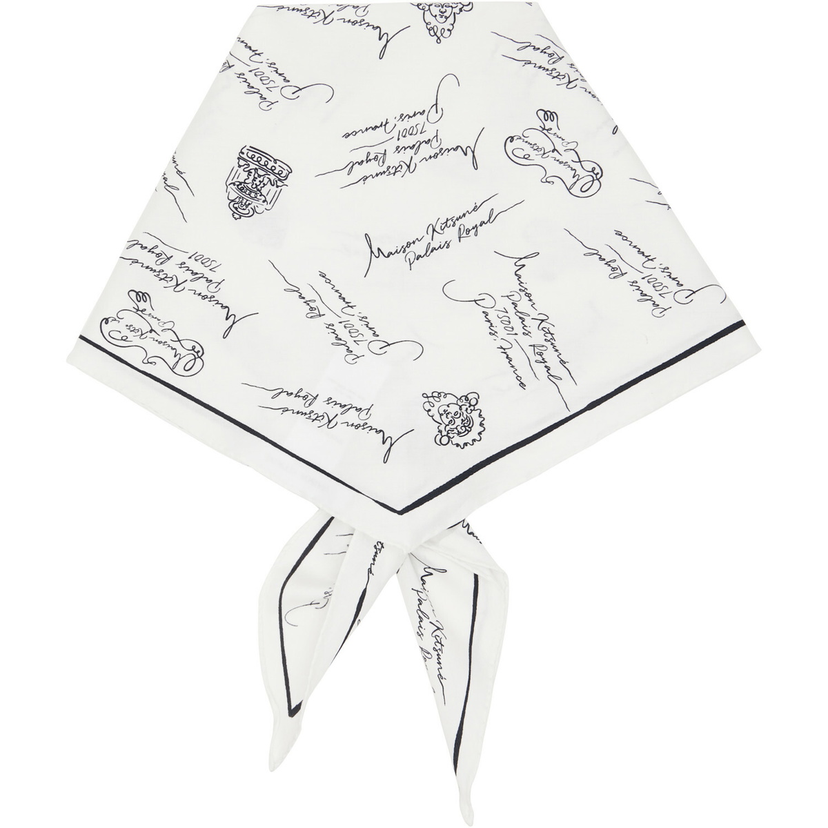 Maison Kitsuné White 'Poetic Paris' Scarf