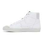 Nike White and Grey Blazer Mid 77 Sneakers