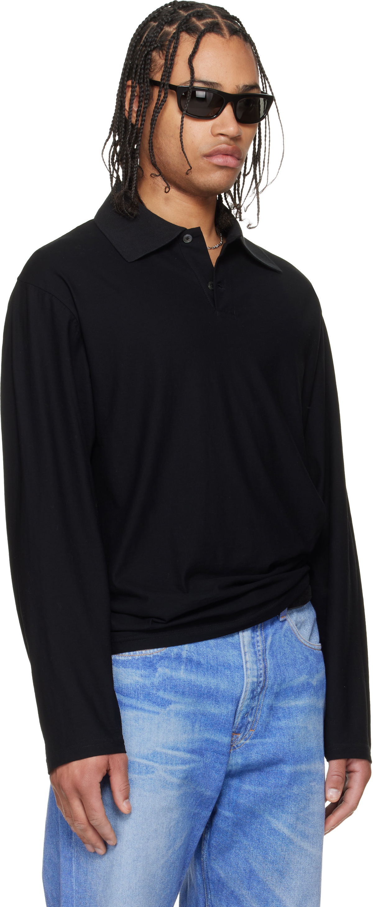 OUR LEGACY Black Rugby Longsleeve Polo Our Legacy