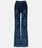 La DoubleJ Partenope printed high-rise flared jeans