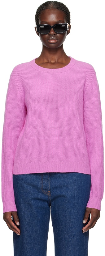 Photo: Guest in Residence Pink Light Rib Sweater