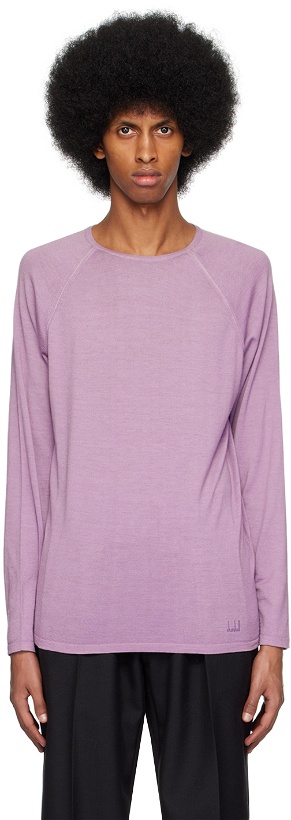 Photo: Dunhill Purple Garment Dye Sweater