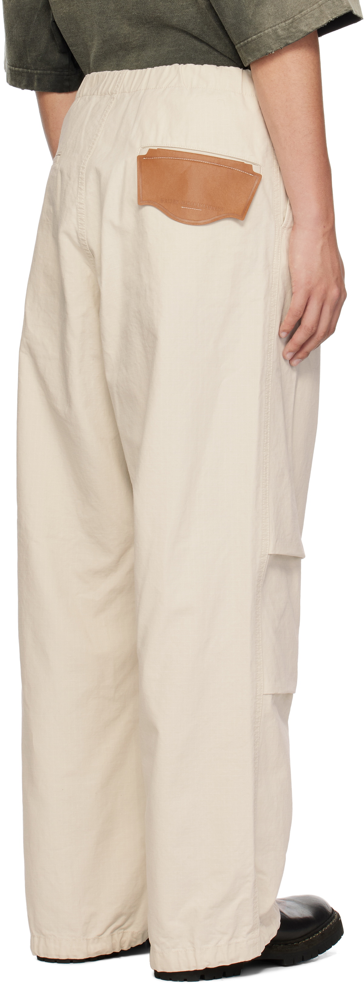 Maison MIHARA YASUHIRO Beige Ripstop Parachute Trousers