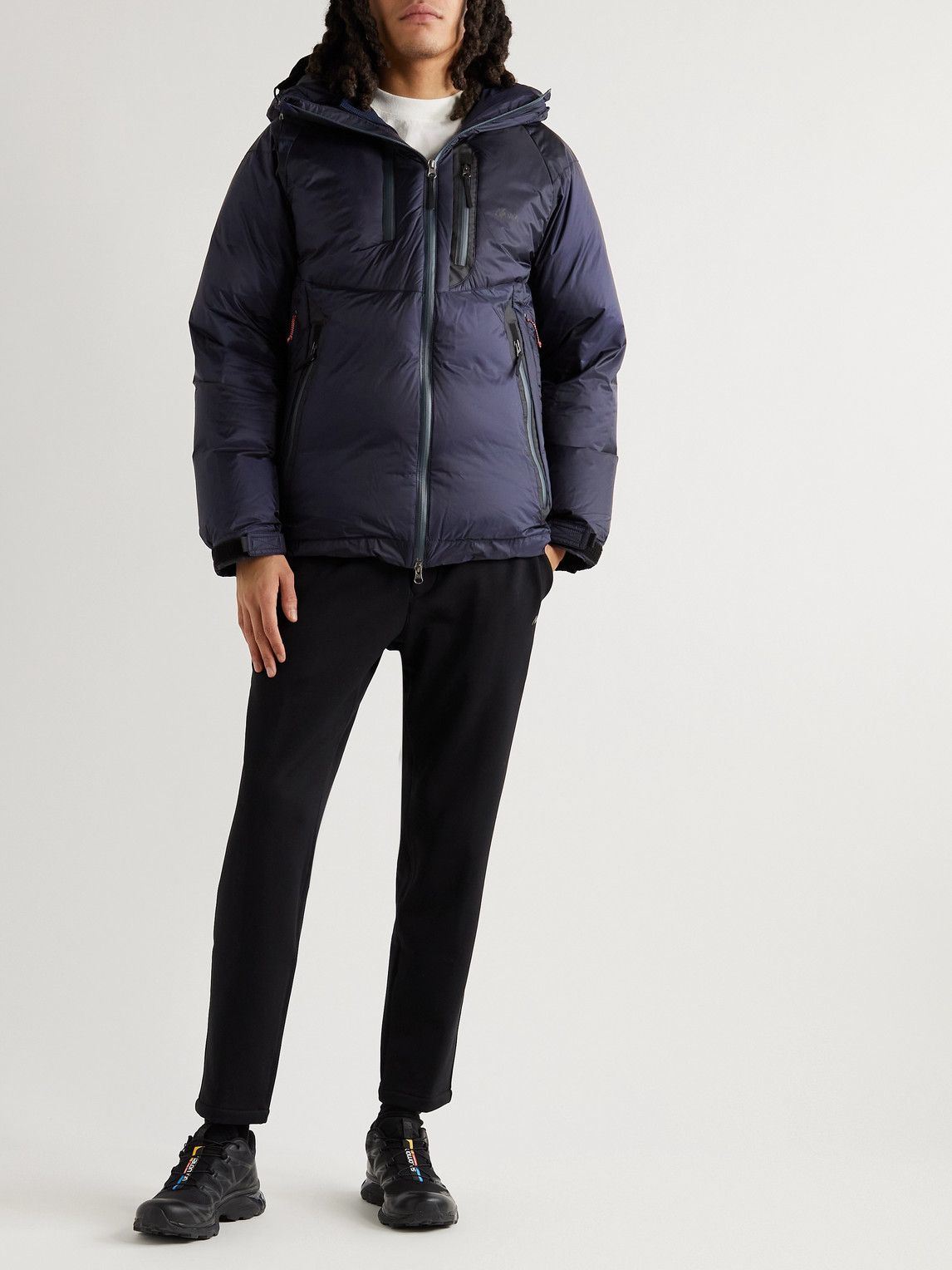 Nanga - Aurora Logo-Print Shell Hooded Down Jacket - Blue Nanga