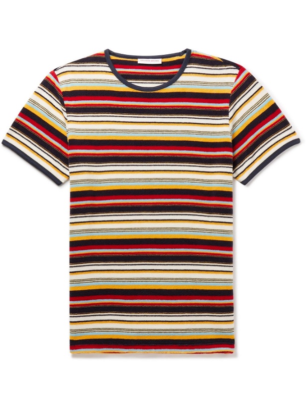 Photo: Orlebar Brown - Sammy Striped Cotton-Terry T-Shirt - Red