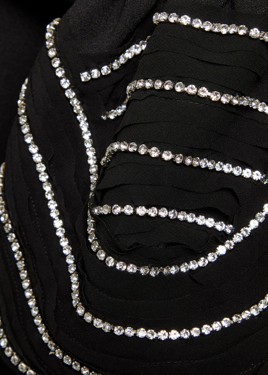 Rebecca Vallance Bellatrix Crystal-embellished Crepe Midi Dress Black
