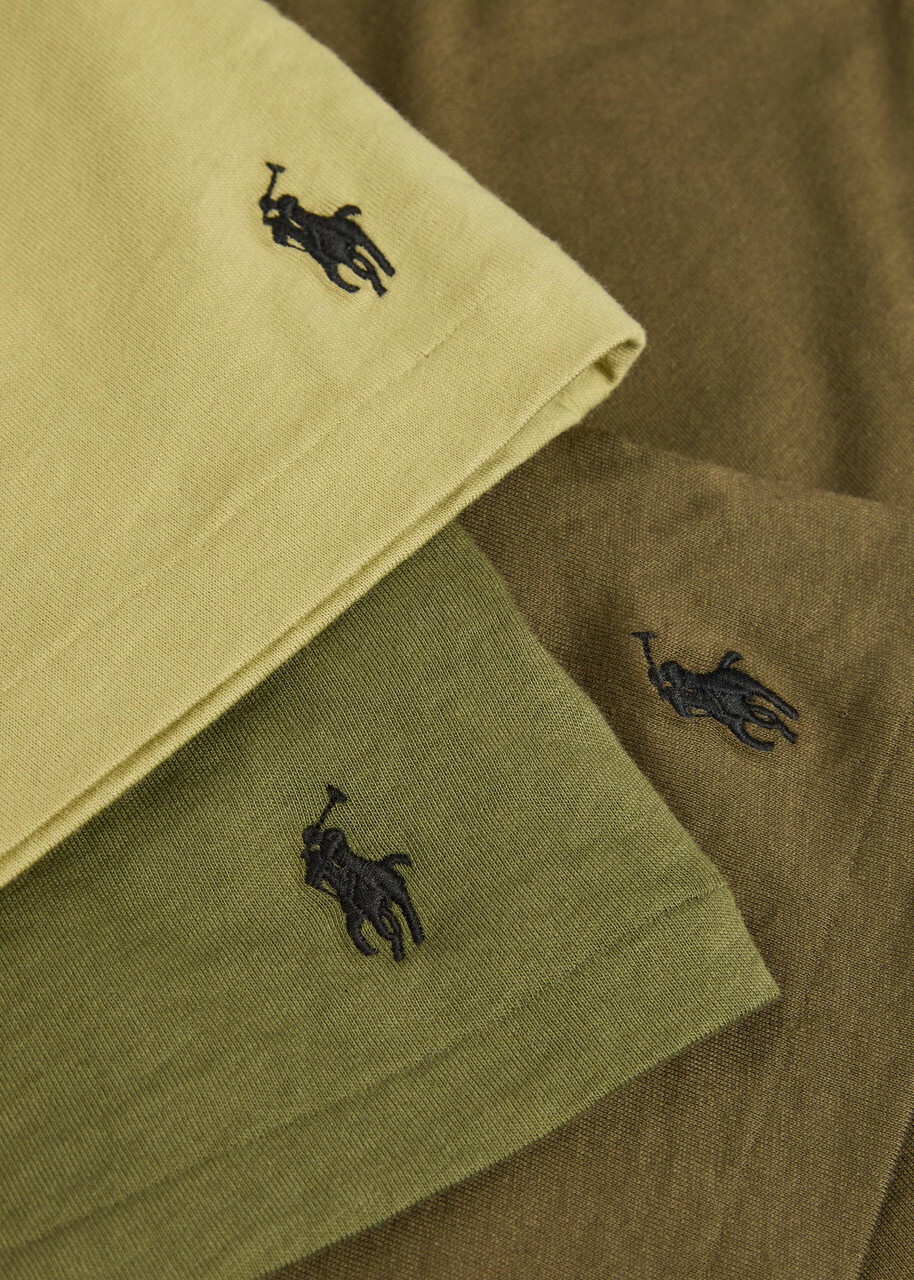 Polo Ralph Lauren Logo-embroidered Cotton T-shirt set of Three Beige