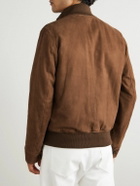 Incotex - Suede Bomber Jacket - Brown