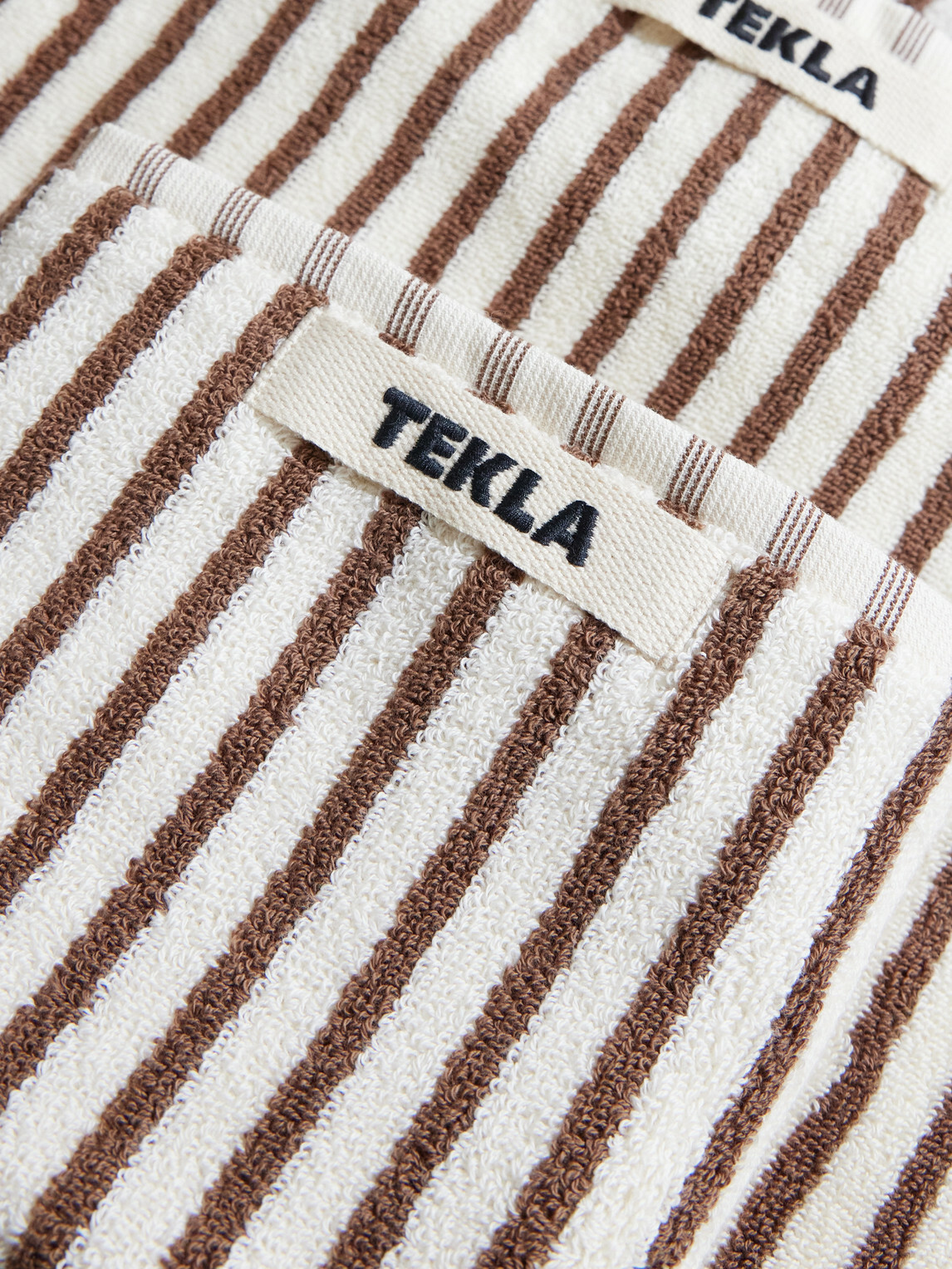 TEKLA - Set-of-Three Logo-Appliquéd Striped Organic Cotton-Terry Towels