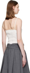 SHUSHU/TONG White Ruched Bustier Cami Bodysuit