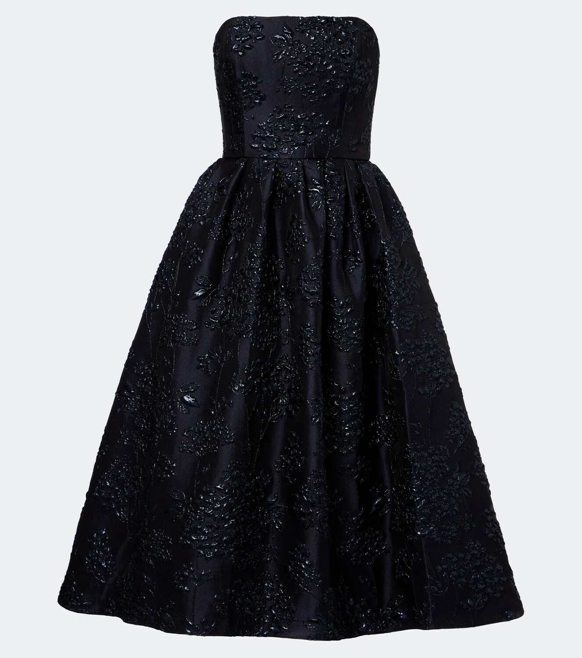 Carolina Herrera Floral jacquard bustier cocktail dress