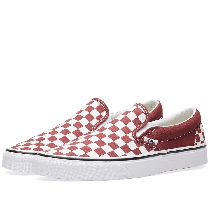 Photo: Vans Classic Slip On Checkerboard Red