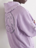 Acne Studios - Franzine Distressed Cotton-Blend Jersey Zip-Up Hoodie - Purple