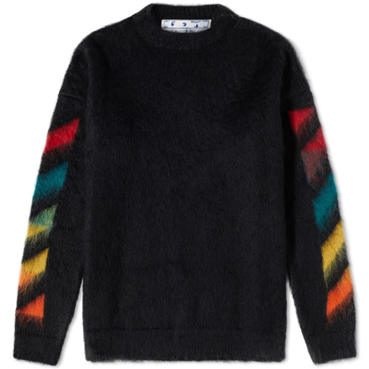 Photo: Off-White Diagonal Brushed Mohair Knit